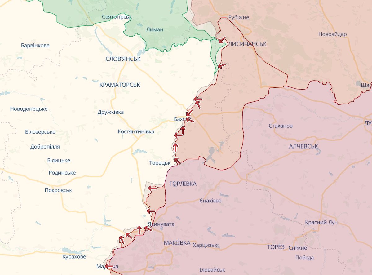 Окупанти продовжують наступати на сході України. Фото: deepstatemap.live