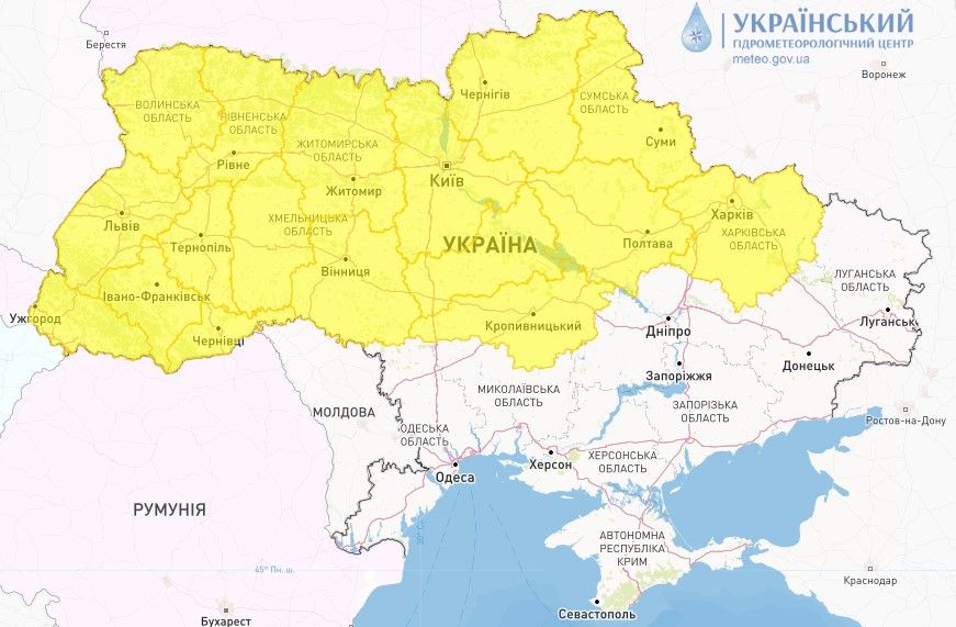 Карта: Укргідрометцентр