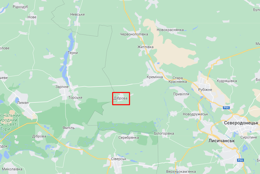 Диброва Луганской области.  Скриншот Google mapsф