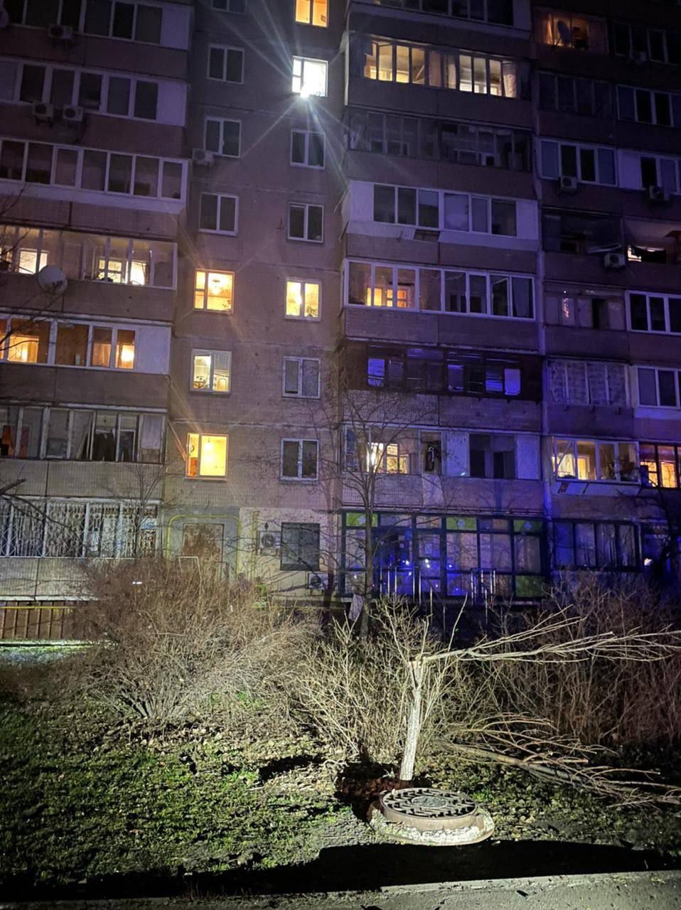 Место падения обломков в Деснянском районе.