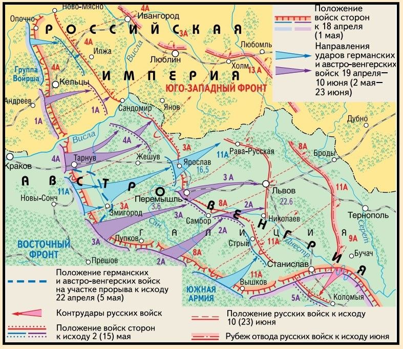 Карта Горлицкого прорыва