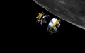A graphic simulation shows the orbiter and returner combination of China's Chang'e-5 probe after its separation from the ascender. Photo by China National Space Administration/ Xinhua.