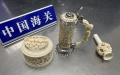 Ivory items seized from an imported package in Changsha, capital of central China's Hunan Province. Photo by Changsha Customs/ Xinhua.