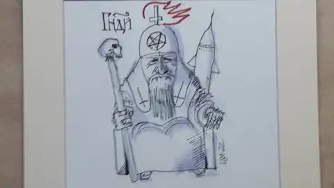 В Києві проходить виставка карикатур на тему війни, що були намальовані в підвалі дому під час бомбардувань Ірпеня