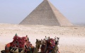 Camels are seen near the Khufu Pyramid in Giza, Egypt. Photo by Xinhua/Ahmed Gomaa.