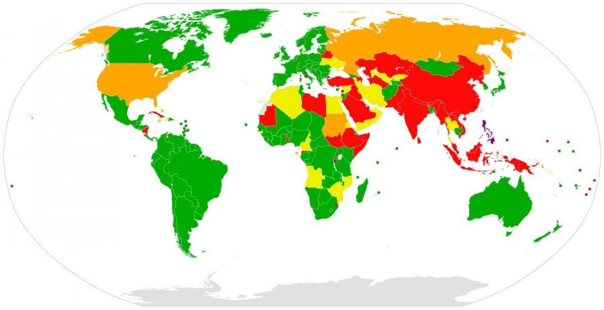 Карта країн, що ратифікували та підписали Римський статут
