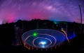 А night view of the FAST spherical radio telescope in Guizhou province in southwest China. Photo by Xinhua.
