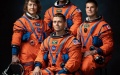 The crew of NASA's Artemis II mission (left to right): NASA astronauts Christina Hammock Koch, Reid Wiseman (seated), Victor Glover, and Canadian Space Agency astronaut Jeremy Hansen. Photo by NASA.
