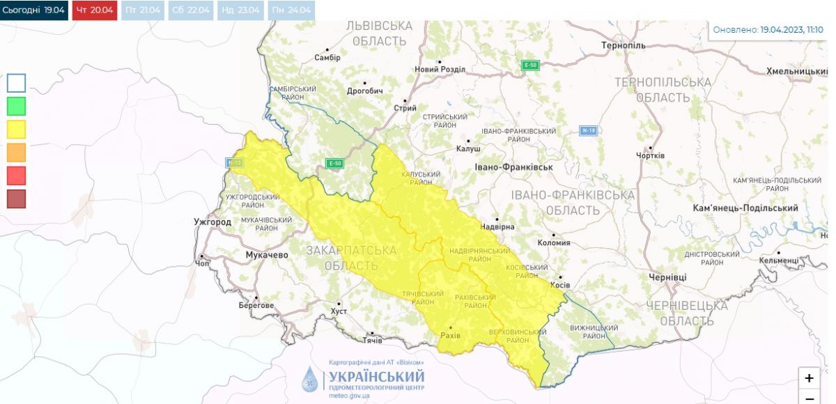 Карта: Укргідрометцентр