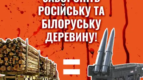 Запрет российской и белорусской древесины. Фото: Украинская природоохранная группа