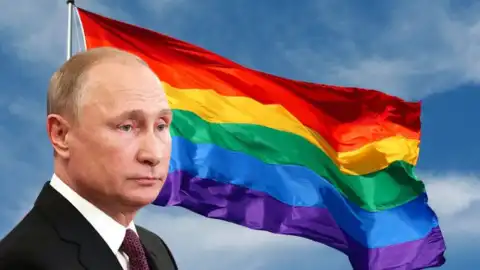 Путин и ЛГБТ. Фото: parniplus.com 