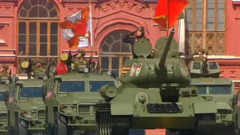 Парад Победы в Москве. Кадр видеозаписи