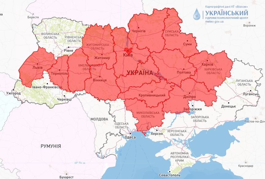Карта: Укргідрометцентр
