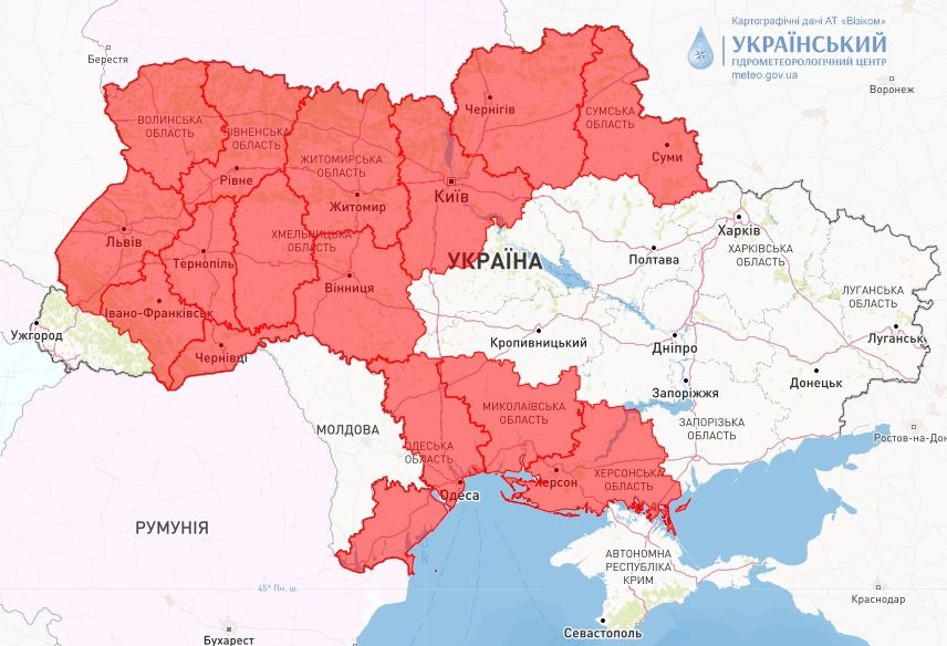 Карта: Укргідрометцентр