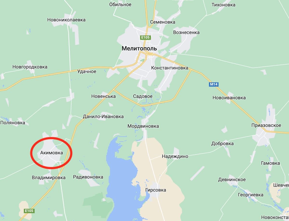 Під Мелітополем прогримів вибух. Фото: Google Maps