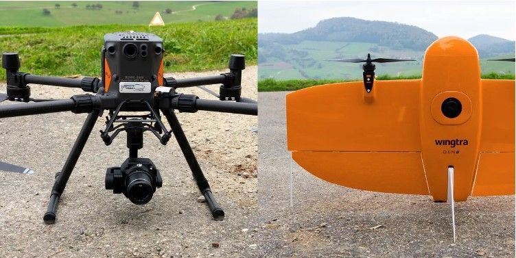 Порівняння DJI Matrice 300 та  WingtraOne GEN II. Фото: wingtra.com