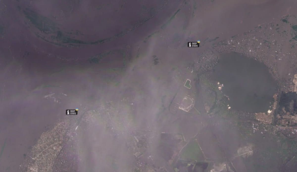 Гола Пристань майже повністю опинилася під водою. Фото: DeepState.ua