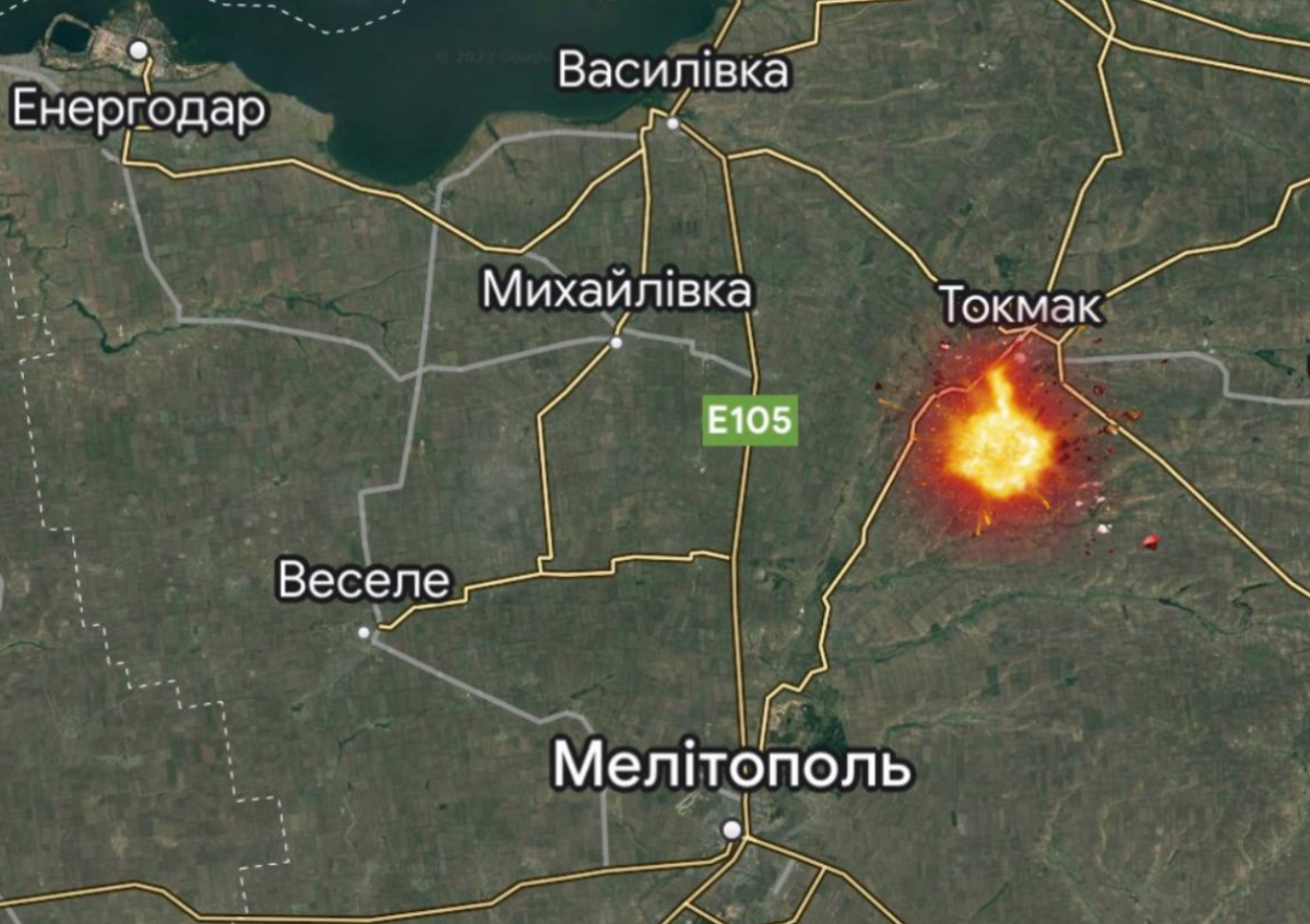 Місце вибуху. Карта: telegram/Іван Федоров