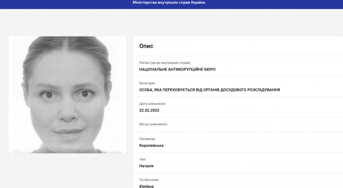 скріншот з бизи розшуку