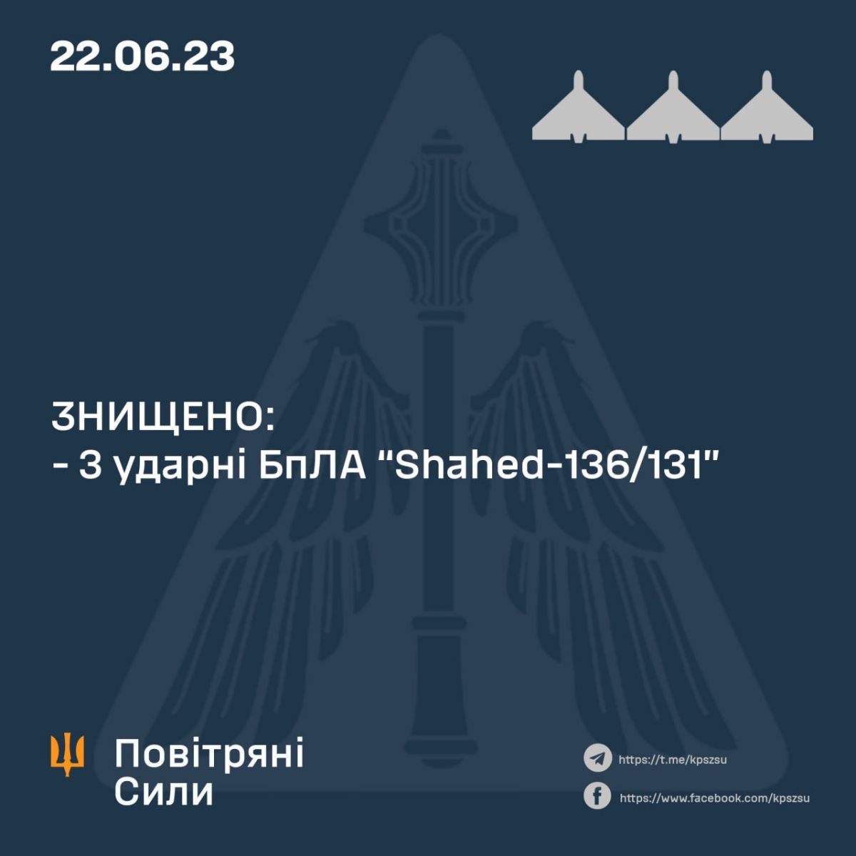 Інфографіка: Telegram/Повітряні Сили ЗС України / Air Force of the Armed Forces of Ukraine