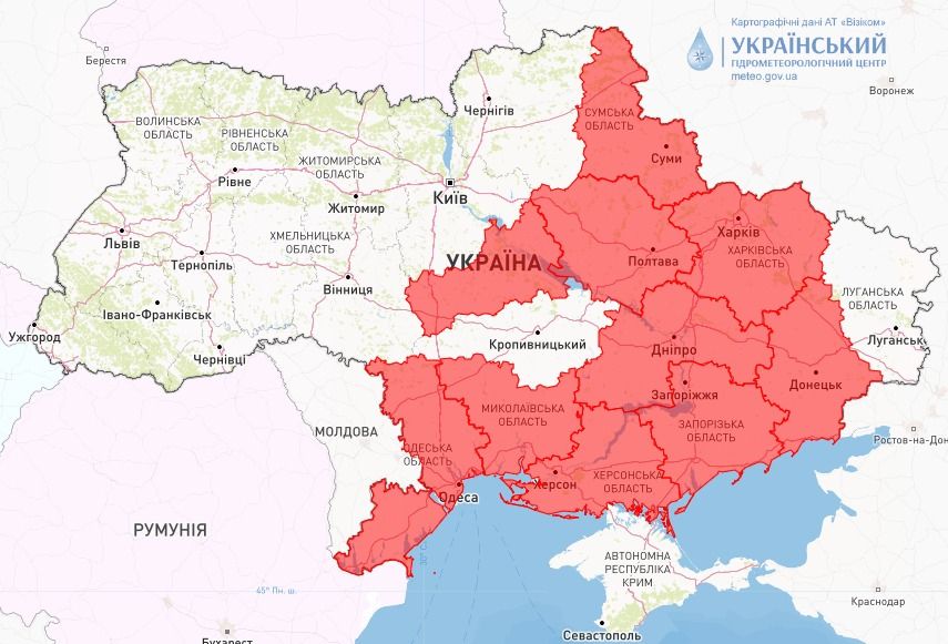 Карта: Укргідрометцентр