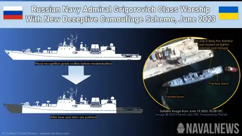Новый камуфляж российских кораблей. Иллюстрация: navalnews.com