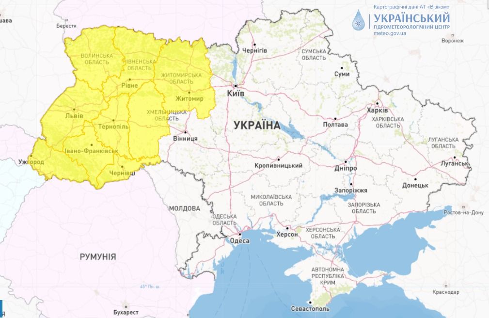 Карта: Укргідрометцентр