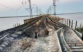 Images of damaged railway bridge between Crimea and Kherson Region appear online