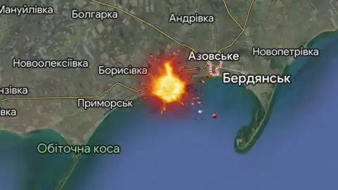 Місце вибухів. Карта: telegram/Іван Федоров