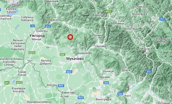 Землетрус в Україні 15 серпня. Карта: 