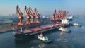 A ship berthing at a cargo terminal of Tangshan Port in Tangshan, north China's Hebei Province. Photo by Xinhua/Yang Shiyao.