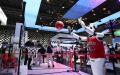 A robot performs shooting at the basket during the World Artificial Intelligence Conference (WAIC) 2023 in Shanghai, east China. Photo by Xinhua/Fang Zhe.

