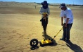Scientists working in the Taklimakan Desert in northwest China's Xinjiang Uygur Autonomous Region. Photo by Chinese Academy of Sciences/Xinhua.