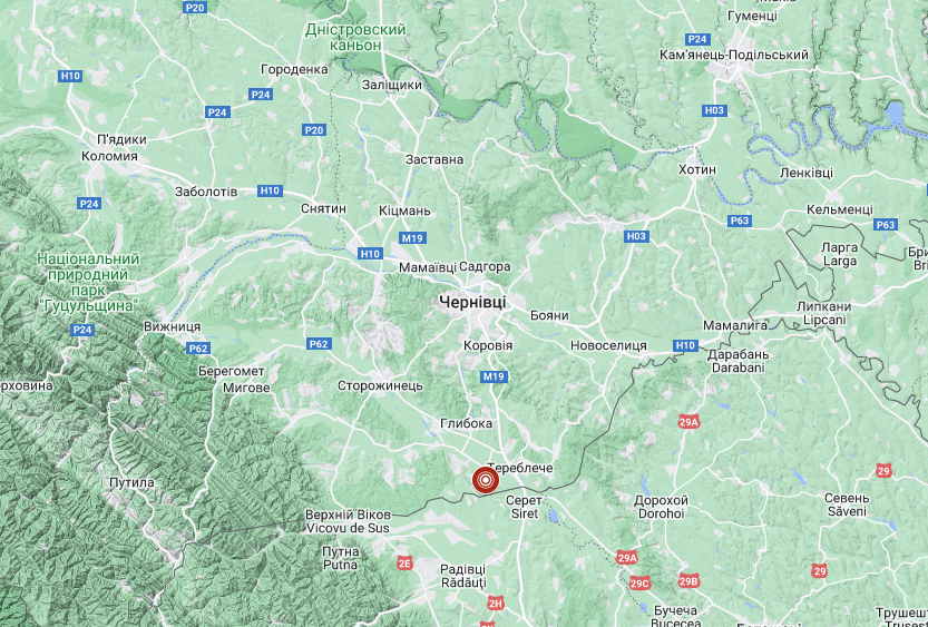 Землетрус. Карта: Google Maps