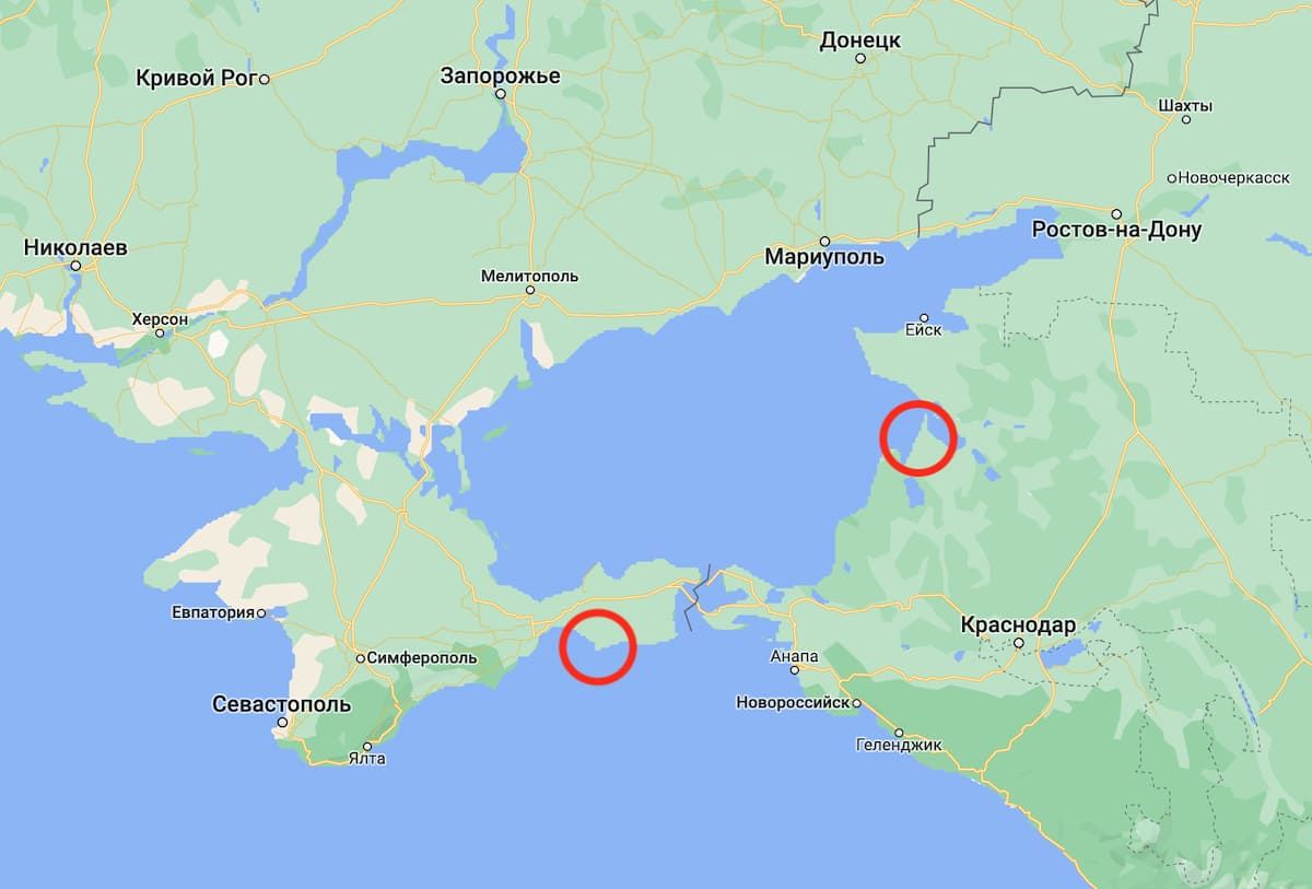 Армія РФ увечері 7 вересня випустила в напрямку України дві групи дронів-камікадзе. Фото: Google Maps