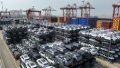 The new-energy vehicles for export at a terminal of Taicang Port, east China's Jiangsu Province. Photo by Ji Haixin/Xinhua.

