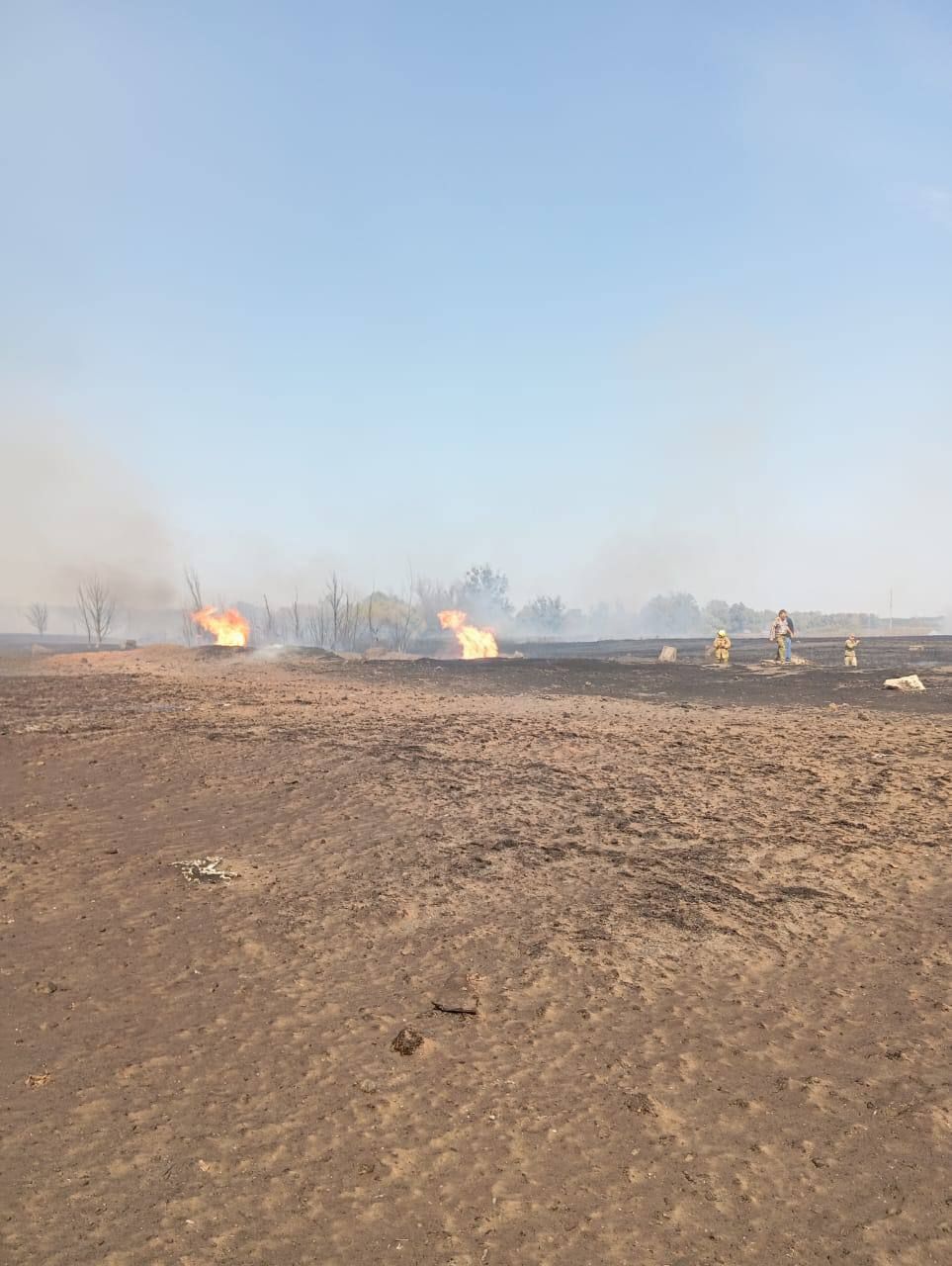 На місці вибуху вигорають залишки газу. Фото: Telegram Дмитро Лунін 