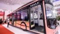 A new energy bus is displayed at the third China International Consumer Products Expo (CICPE) in Haikou, capital city of south China's Hainan Province. Photo by Xinhua/Zhang Liyun.