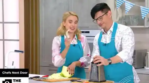 Кулинарное щоу Chefs Next Door. Кадр видеозаписи
