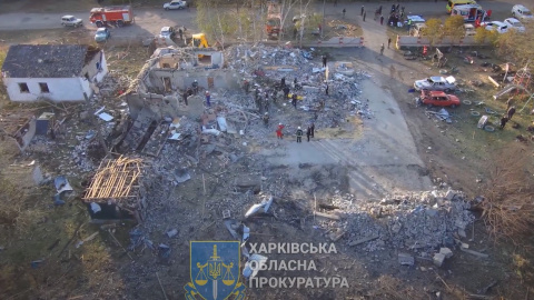 Руйнування у селі Гроза на Харківщині після удару окупантів. Скріншот відео