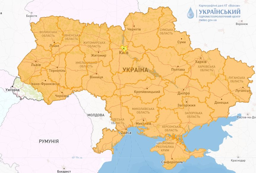 Заморозки в Україні. Карта: Укргідрометцентр
