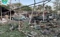 Wreckage of drone destroy yacht club in Odesa