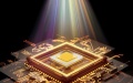 An all-analog photoelectronic chip developed by Chinese researchers from Tsinghua University.  Photo by Tsinghua University/Xinhua.