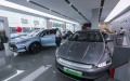 New energy vehicles are on display at a BYD exhibition hall in Fuyang District of Hangzhou, east China's Zhejiang Province. Photo by Xinhua/Xu Yu.