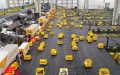 Robots sorting and conveying parcels at an intelligent logistics center in Deqing County, east China's Zhejiang Province. Photo by Ni Lifang/Xinhua.