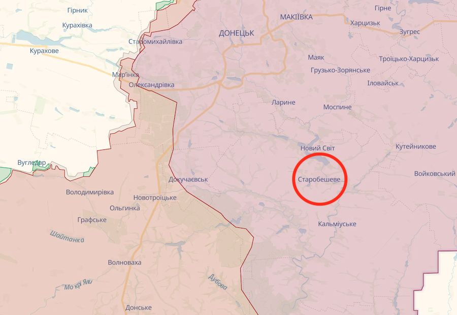 Нагородження росіяни влаштували в окупованому Старобешевому Донецької області. Фото: deepstatemap.live