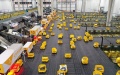 Robots sorting and conveying parcels at an intelligent logistics center in Deqing County, east China's Zhejiang Province. Photo by Ni Lifang/Xinhua.