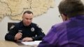Head of the National Police Ivan Vyhivskyi and the Ukrainian News agency journalist Serhii Bosak. Photo: National Police