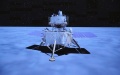 This image taken from video animation at Beijing Aerospace Control Center (BACC) shows Chang'e-5 spacecraft landing on the moon. Photo by Xinhua/Jin Liwang.