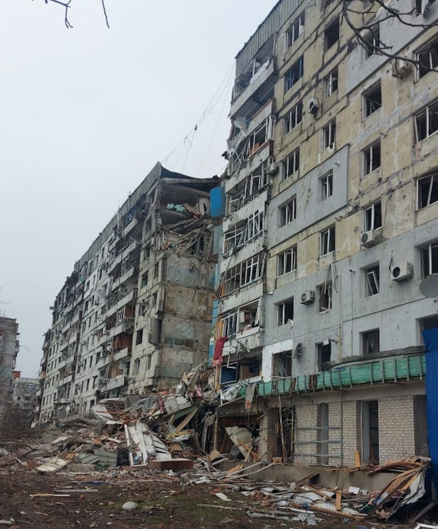 Наслідки бомбардування Оріхова. Фото: Запорізька ОВА